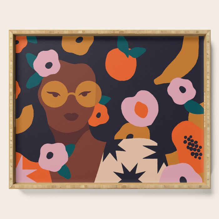 Fruit and Flowers Serving Tray Gallery Image 1