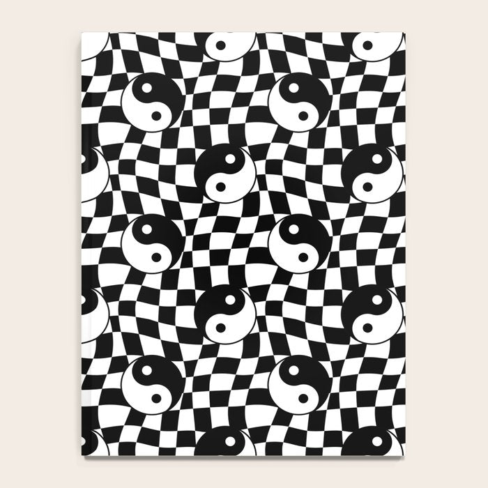 Black and white yin yang checkered pattern Notebook Gallery Image 4
