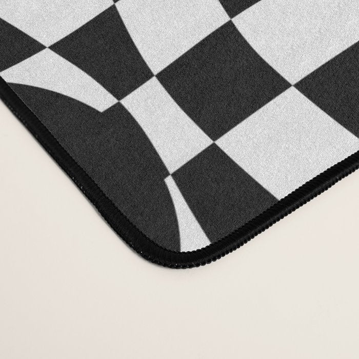 Black and white yin yang checkered pattern Desk Mat Gallery Image 4