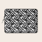 Black and white yin yang checkered pattern Laptop Sleeve Gallery Image 1