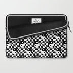 Black and white yin yang checkered pattern Laptop Sleeve Gallery Image 2