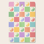 Colorful Yin Yang Checkered Pattern Cutting Board Gallery Image 1