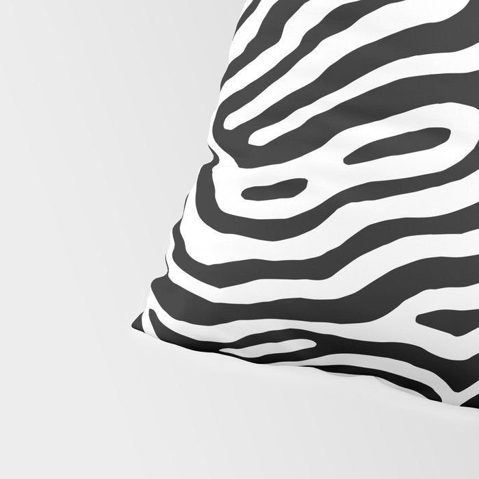 Black and white zebra stripe print art pattern Pillow Sham Gallery Image 4
