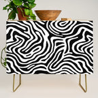 Black and white zebra stripe print art pattern Credenza Gallery Image 1