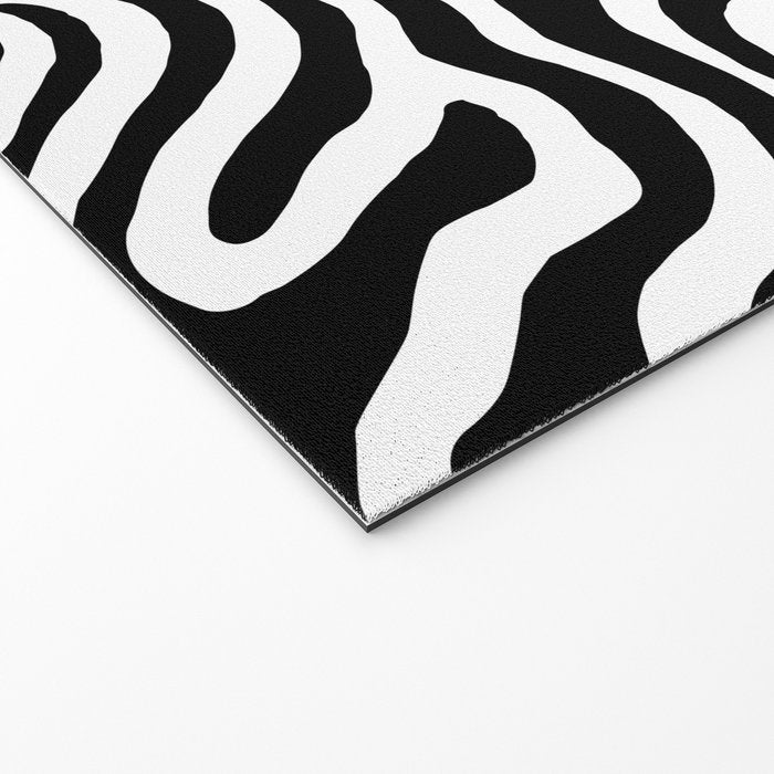 Black and white zebra stripe print art pattern Welcome Mat Gallery Image 2