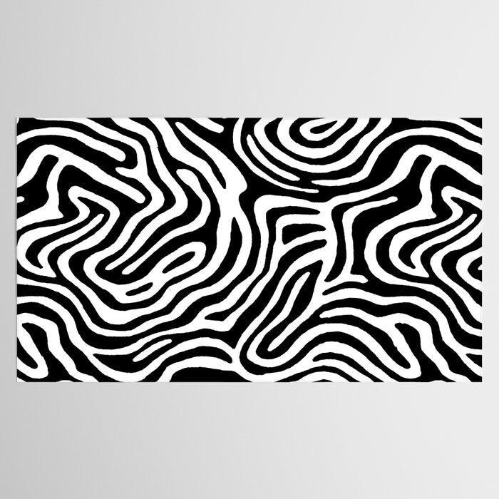 Black and white zebra stripe print art pattern Tablecloth Gallery Image 2