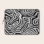 Black and white zebra stripe print art pattern Laptop Sleeve Gallery Image 1