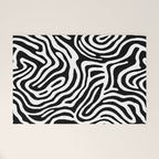 Black and white zebra stripe print art pattern Welcome Mat Gallery Image 1