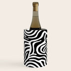 Black and white zebra stripe print art pattern Wine Chiller Gallery Image 3