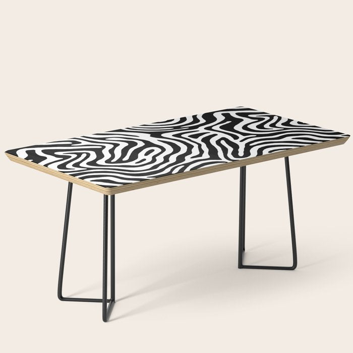 Black and white zebra stripe print art pattern Coffee Table Gallery Image 1