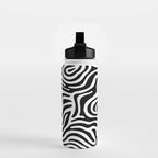 Black and white zebra stripe print art pattern Water Bottle Gallery Image 2