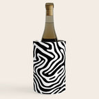 Black and white zebra stripe print art pattern Wine Chiller Gallery Image 2