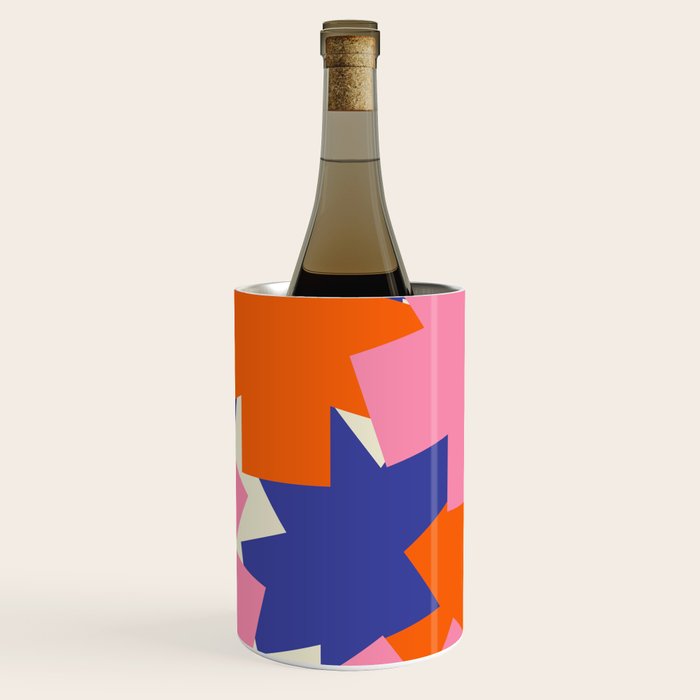 Pop Star Contemporary Abstract Pattern Blue Pink Orange Wine Chiller Gallery Image 3