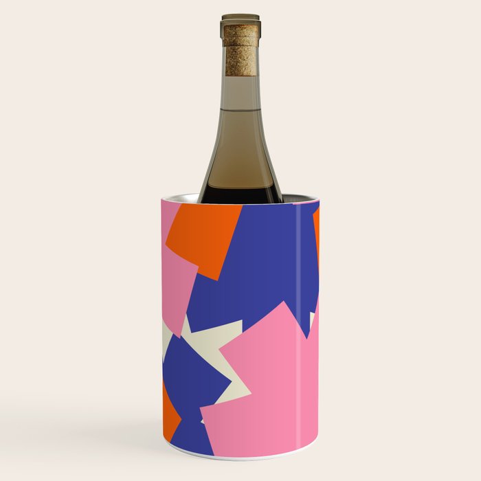 Pop Star Contemporary Abstract Pattern Blue Pink Orange Wine Chiller Gallery Image 2
