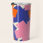 Pop Star Contemporary Abstract Pattern Blue Pink Orange Travel Mug Gallery Image 3