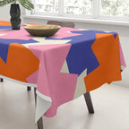 Pop Star Contemporary Abstract Pattern Blue Pink Orange Tablecloth Gallery Image 3