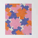 Pop Star Contemporary Abstract Pattern Blue Pink Orange Throw Blanket Gallery Image 2
