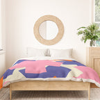 Pop Star Contemporary Abstract Pattern Blue Pink Orange Duvet Cover Gallery Image 3