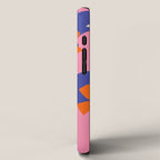 Pop Star Contemporary Abstract Pattern Blue Pink Orange iPhone Case Gallery Image 2