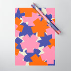Pop Star Contemporary Abstract Pattern Blue Pink Orange Wrapping Paper Gallery Image 1