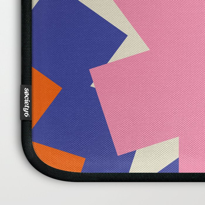 Pop Star Contemporary Abstract Pattern Blue Pink Orange Laptop Sleeve Gallery Image 3