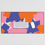 Pop Star Contemporary Abstract Pattern Blue Pink Orange Desk Mat Gallery Image 1