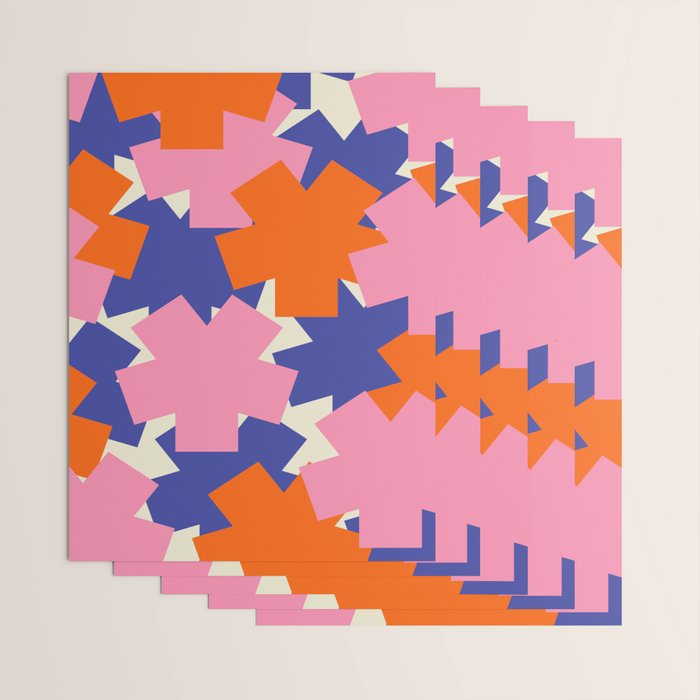 Pop Star Contemporary Abstract Pattern Blue Pink Orange Wrapping Paper Gallery Image 3