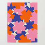 Pop Star Contemporary Abstract Pattern Blue Pink Orange Poster Gallery Image 4