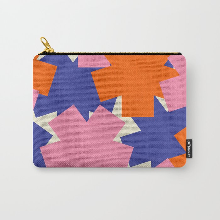Pop Star Contemporary Abstract Pattern Blue Pink Orange Carry All Pouch Gallery Image 1