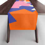 Pop Star Contemporary Abstract Pattern Blue Pink Orange Table Runner Gallery Image 1