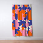 Pop Star Contemporary Abstract Pattern Blue Pink Orange Window Curtain Gallery Image 3
