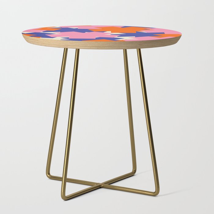 Pop Star Contemporary Abstract Pattern Blue Pink Orange Side Table Gallery Image 1