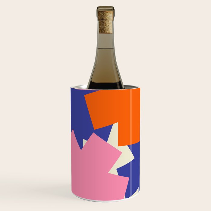 Pop Star Contemporary Abstract Pattern Blue Pink Orange Wine Chiller Gallery Image 1