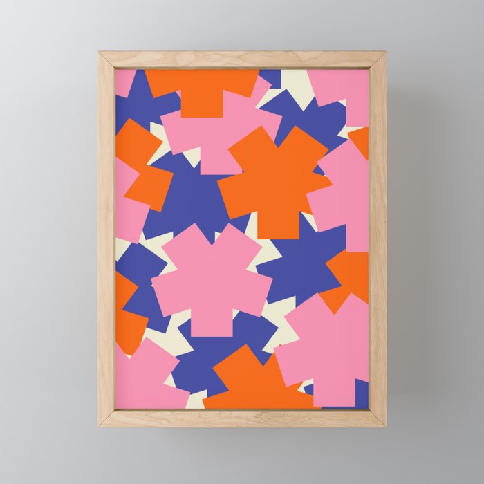 Pop Star Contemporary Abstract Pattern Blue Pink Orange Mini Art Print Gallery Image 1