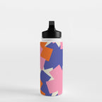 Pop Star Contemporary Abstract Pattern Blue Pink Orange Water Bottle Gallery Image 3