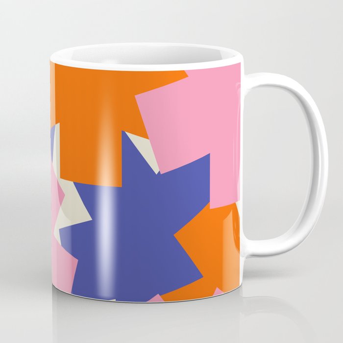 Pop Star Contemporary Abstract Pattern Blue Pink Orange Coffee Mug Gallery Image 1