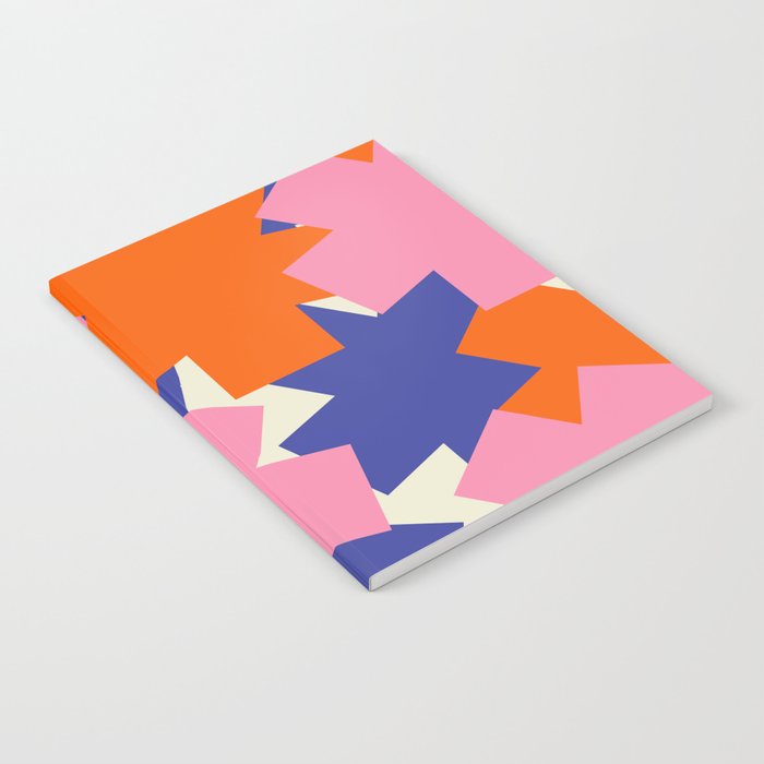Pop Star Contemporary Abstract Pattern Blue Pink Orange Notebook Gallery Image 1
