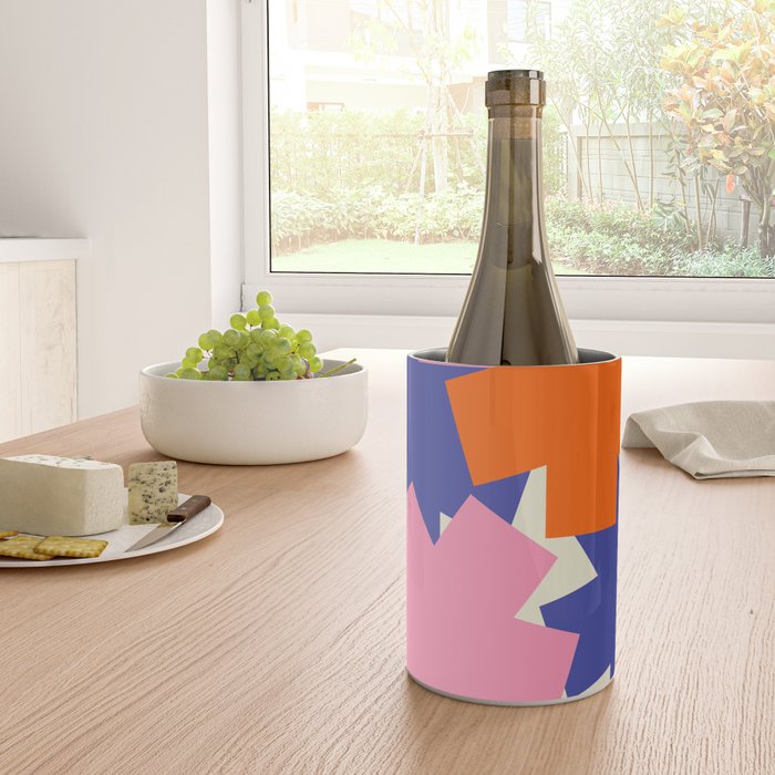 Pop Star Contemporary Abstract Pattern Blue Pink Orange Wine Chiller Gallery Image 4