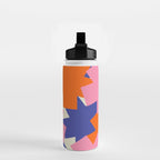 Pop Star Contemporary Abstract Pattern Blue Pink Orange Water Bottle Gallery Image 2