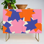 Pop Star Contemporary Abstract Pattern Blue Pink Orange Credenza Gallery Image 1