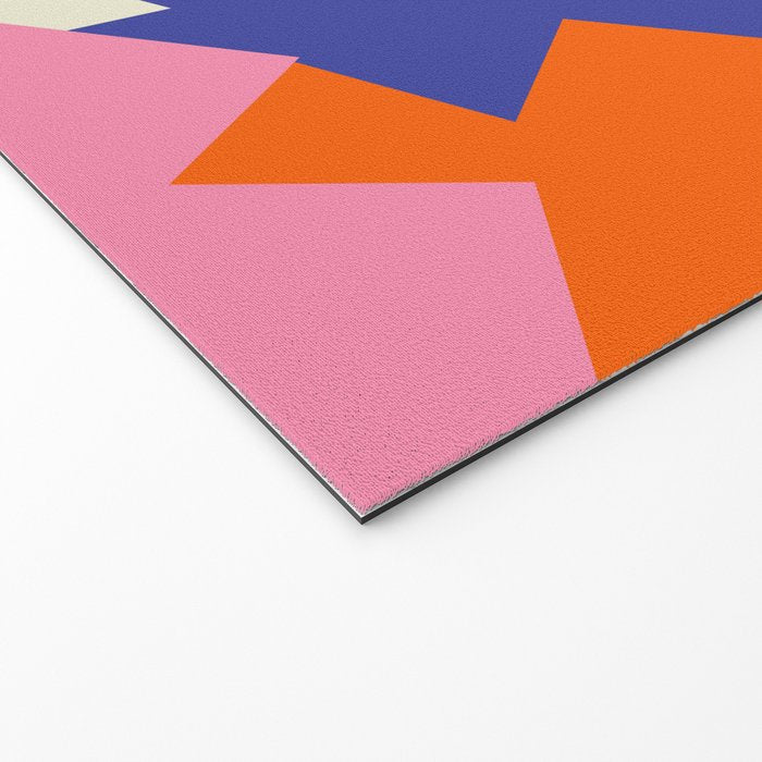 Pop Star Contemporary Abstract Pattern Blue Pink Orange Welcome Mat Gallery Image 2