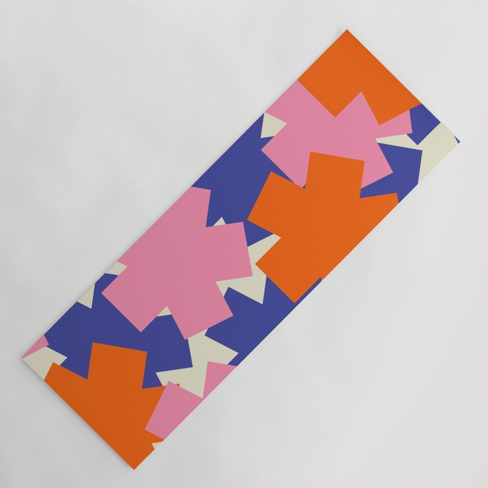 Pop Star Contemporary Abstract Pattern Blue Pink Orange Yoga Mat Gallery Image 1