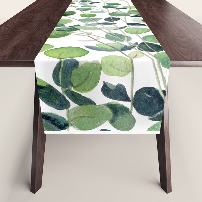 Eucalyptus Watercolor Table Runner Gallery Image 1