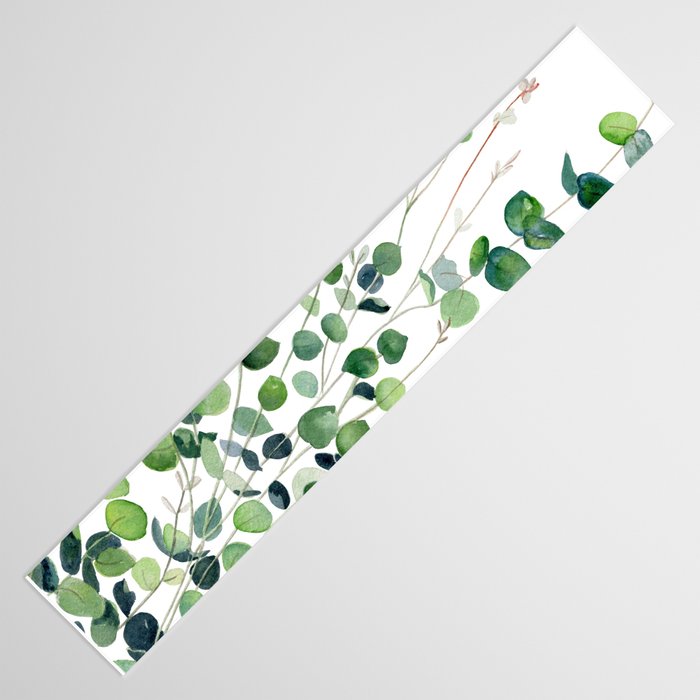Eucalyptus Watercolor Table Runner Gallery Image 3