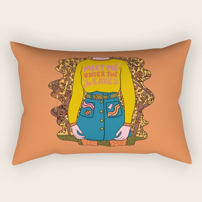 Meet Me Under the Leaves Rectangular Pillow Gallery Image 2