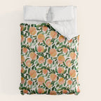 GEORGIA PEACHES Watercolor Peach Print Duvet Cover Gallery Image 6