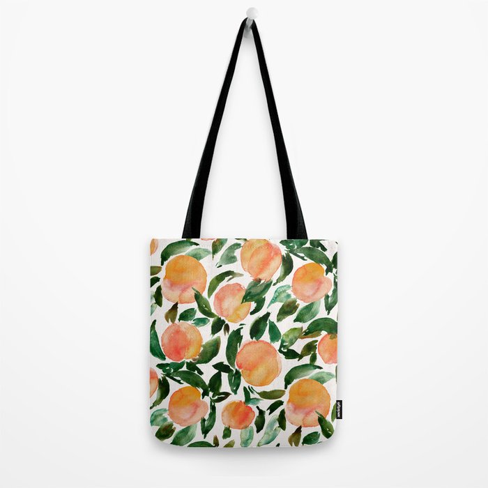 GEORGIA PEACHES Watercolor Peach Print Tote Bag Gallery Image 2
