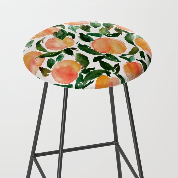 GEORGIA PEACHES Watercolor Peach Print Stool Gallery Image 2