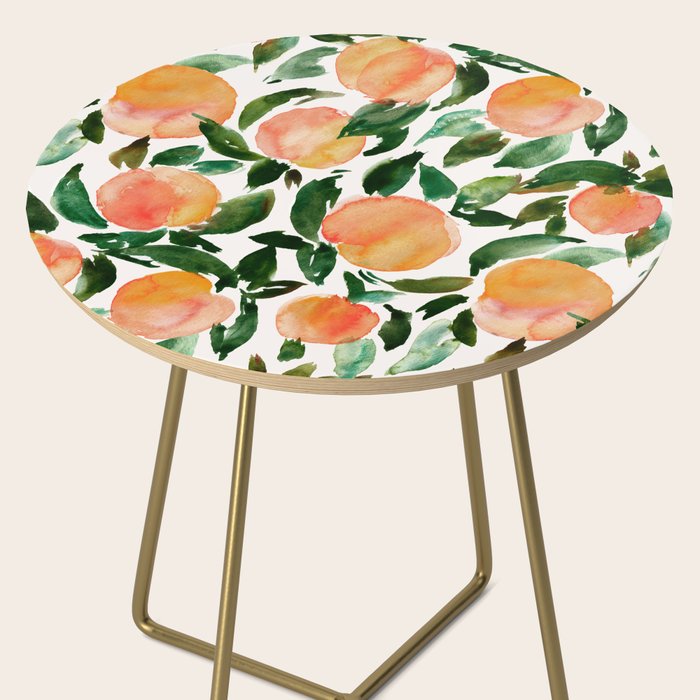 GEORGIA PEACHES Watercolor Peach Print Side Table Gallery Image 2