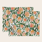 GEORGIA PEACHES Watercolor Peach Print Placemat Gallery Image 1